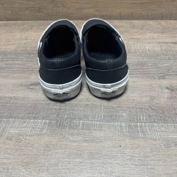Vans Classic Perforated Black Leather Slip On Sneaker Women's Size 8 - Picture 3 of 7